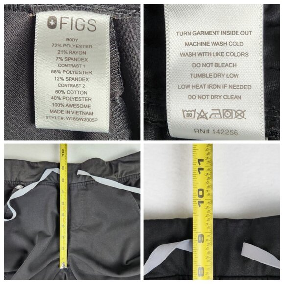 FIGS Womens Zamora Jogger Scrub Pants Size S Black W18SW2005P - Picture 7 of 8